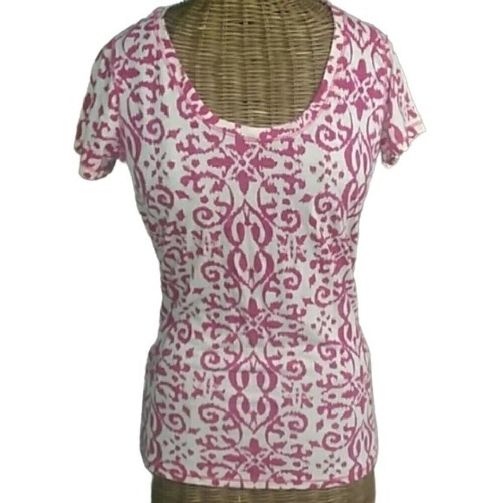 Lucky Brand Pink Ikat Print T-shirt